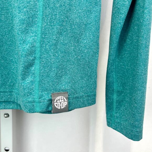 REI Co-Op Womens 1/4 Zip Tech Shirt 885470 Travel Hike Camp Pullover Green S - Picture 5 of 11